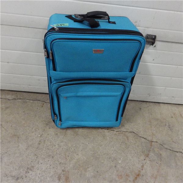 Large blue suitcase