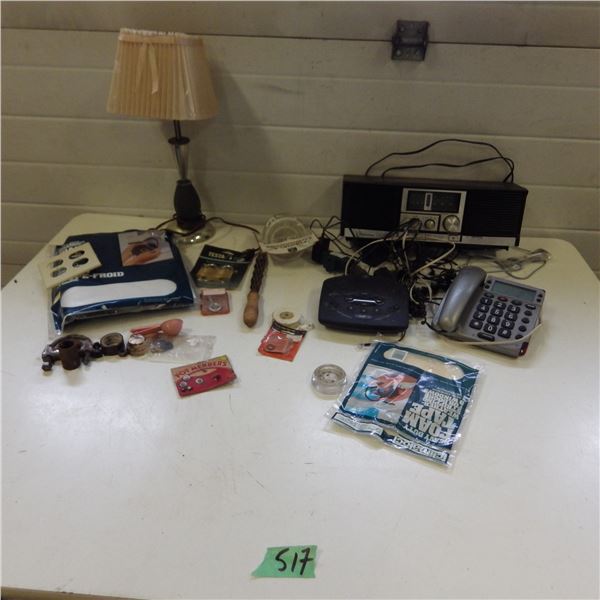 Padlocks, telephone, answering machine, et cetera