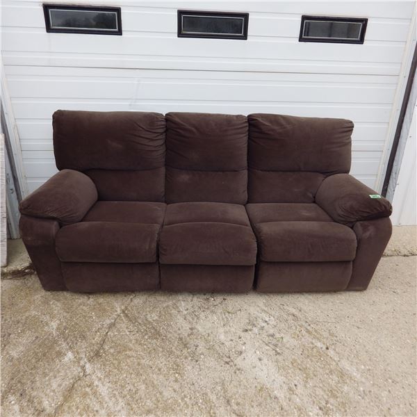 Brown sofa both ends recline comes apart in three sections for moving made by Palliser