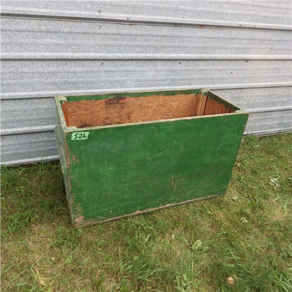 Plywood storage box painted green