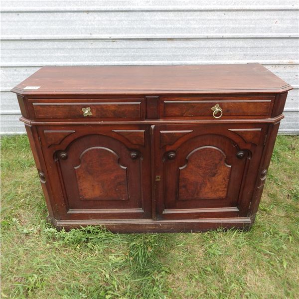 vintage buffet one handle pull damaged and some Trim pieces missing