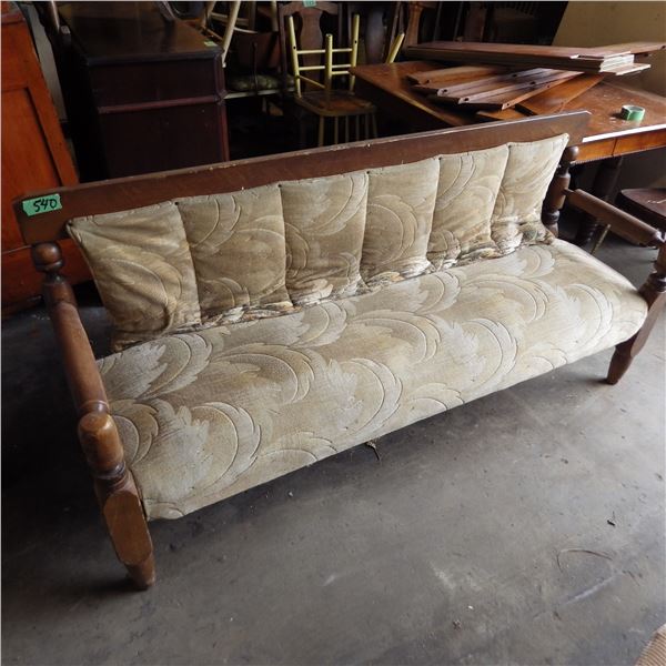vintage wood framed sofa