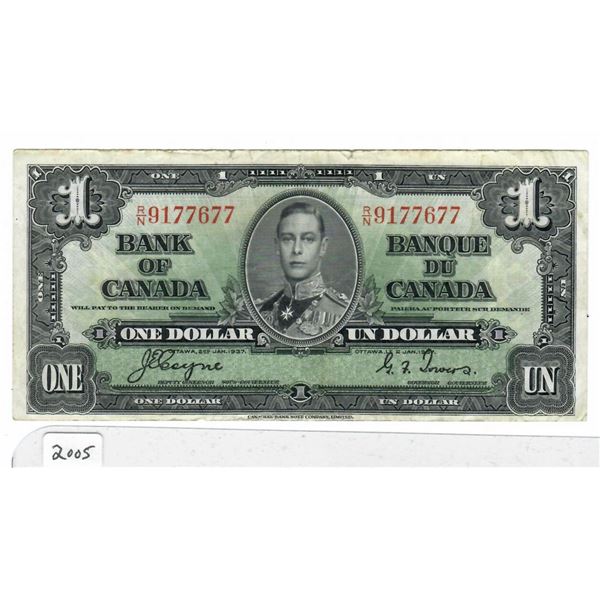 1937 Bank of Canada $1 bill