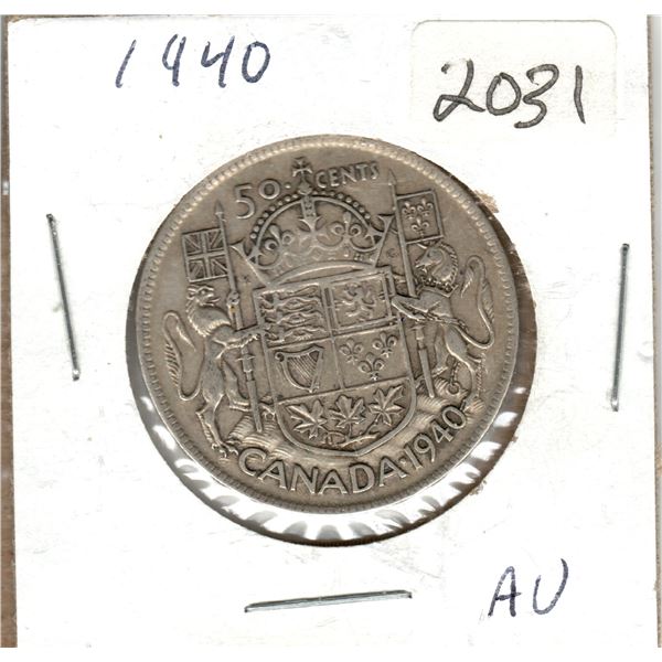 1940 Canadian 50 Cent silver coin