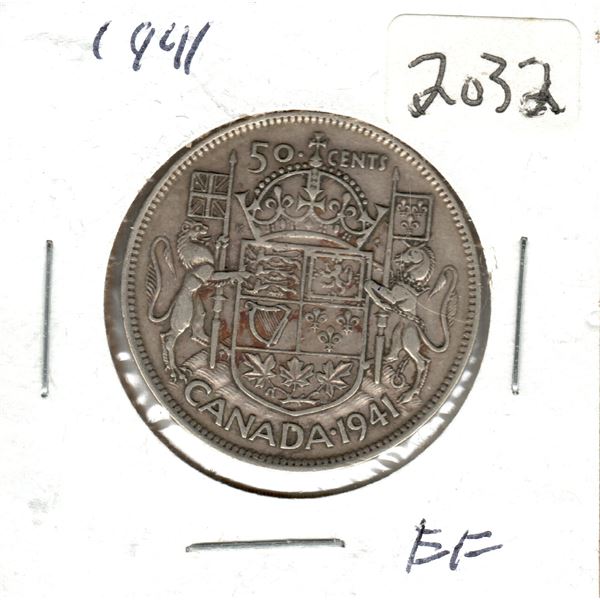 1941 Canadian 50 Cent silver coin