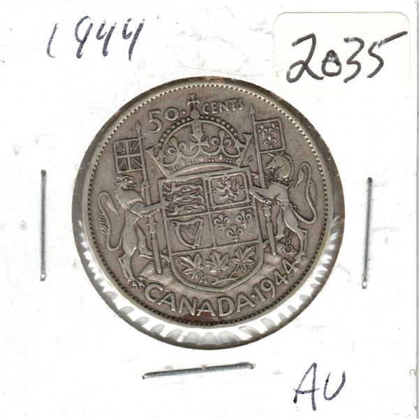 1944 Canadian 50 Cent silver coin