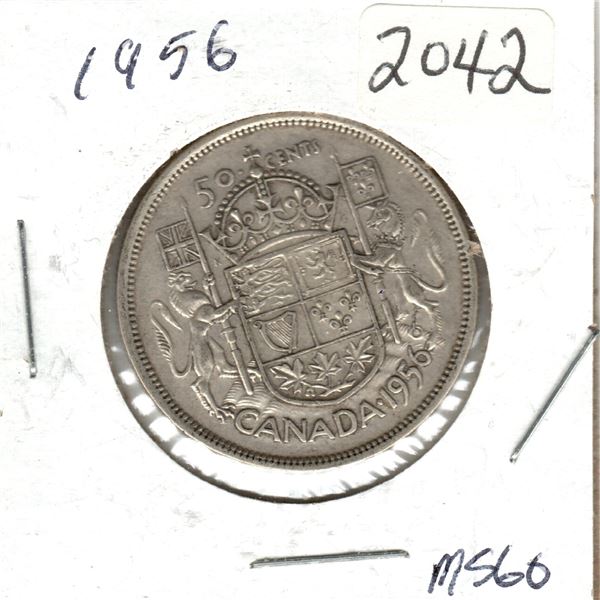 1956 Canadian 50 Cent silver coin