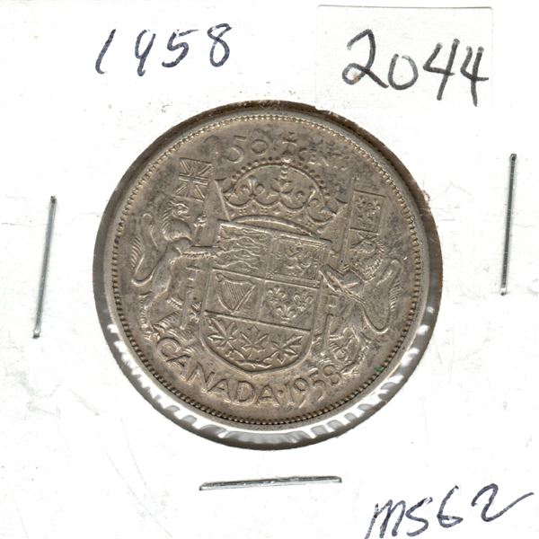 1958 Canadian 50 Cent silver coin