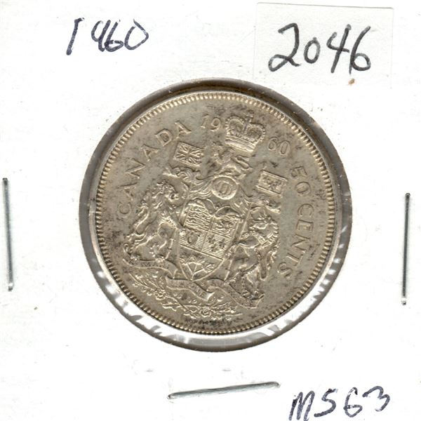 1960 Canadian 50 Cent silver coin