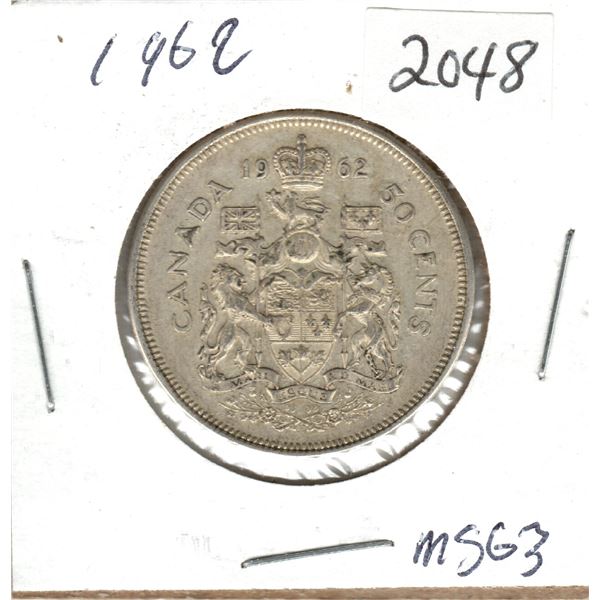 1962 Canadian 50 Cent silver coin