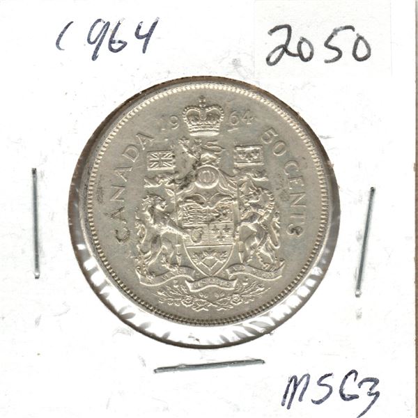 1964 Canadian 50 Cent silver coin