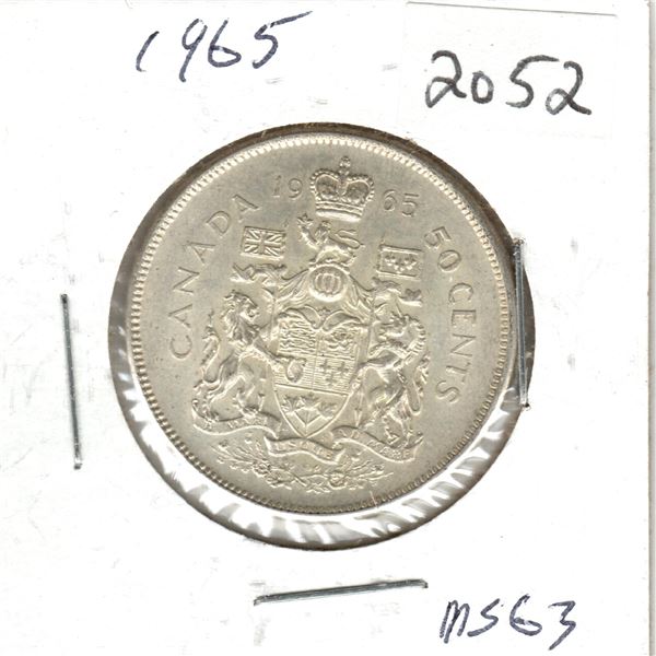 1965 Canadian 50 Cent silver coin