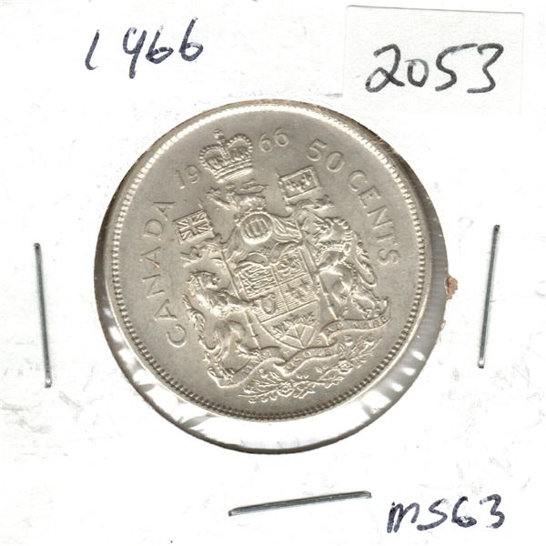 1966 Canadian 50 Cent silver coin