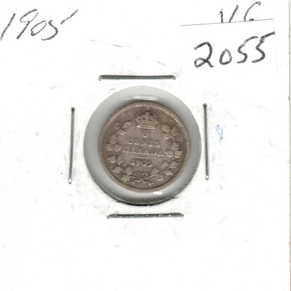 1905 5 cent Canada Silver coin