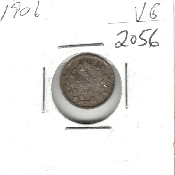1906 Canada 5 cent silver coin