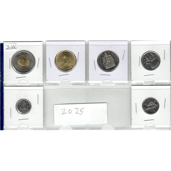 Lot of Canadian coinage dated 2025