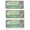 Image 1 : lot of three Canadian $1 bills