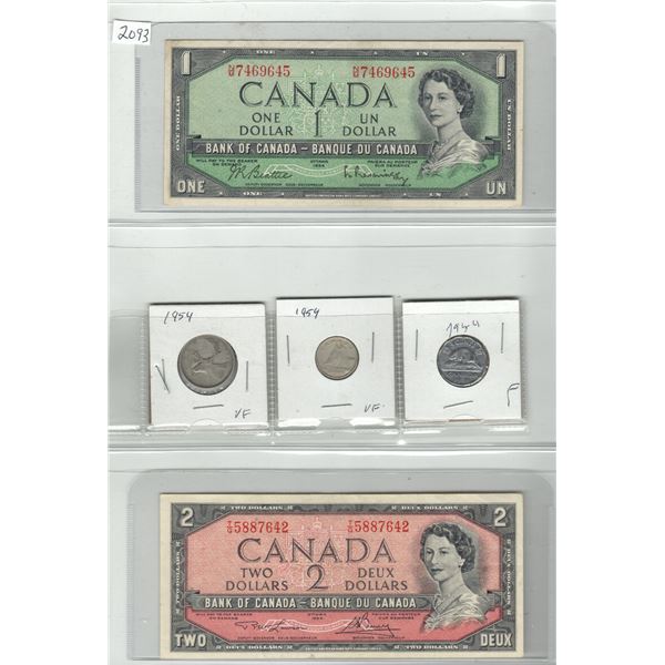 Lot of Canadian currency and coinage