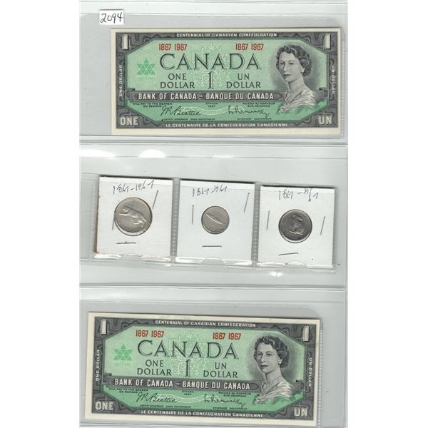 Lot of Canadian currency and coinage