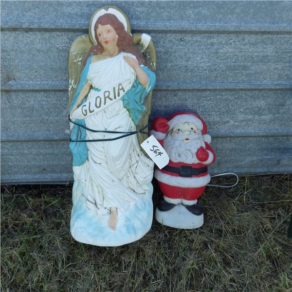 Santa and Angel light up ornaments