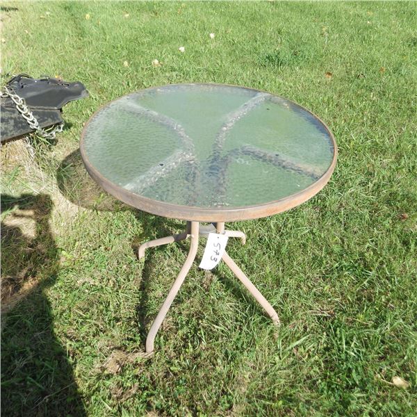 Small glass top patio table
