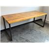 Image 1 : TABLE EN MÉTAL DESSU EN BOIS STYLE ANTIQUE 72"x31"