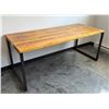 Image 1 : TABLE EN MÉTAL DESSU EN BOIS STYLE ANTIQUE 72"x31"