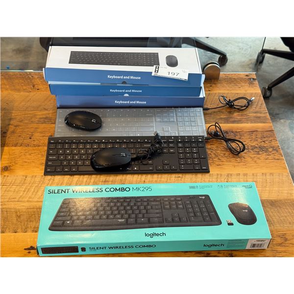 LOT DE 6 ENS DE CLAVIER ET SOURIS SANS FILS