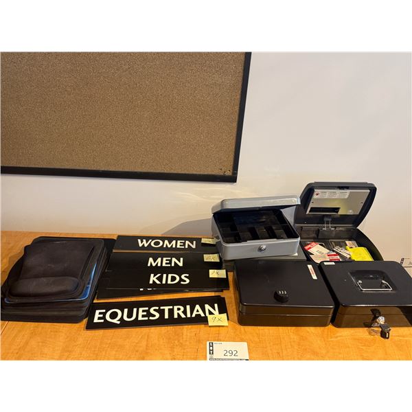 LOT DE COFFRETS, ENSEIGNES , ETC