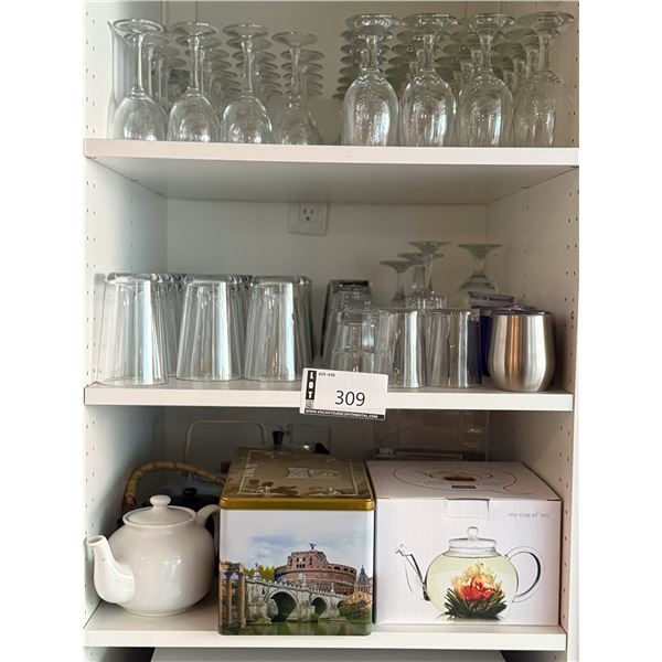 LOT DE VERRES ET VAISSELLES  ASST