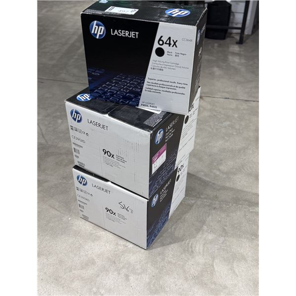 LOT DE 3 CARTOUCHES DE TONER HP ASSORTIES