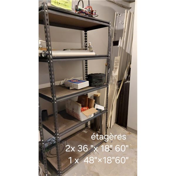 LOT DE 3 ÉTAGÈRES ASSORTIES