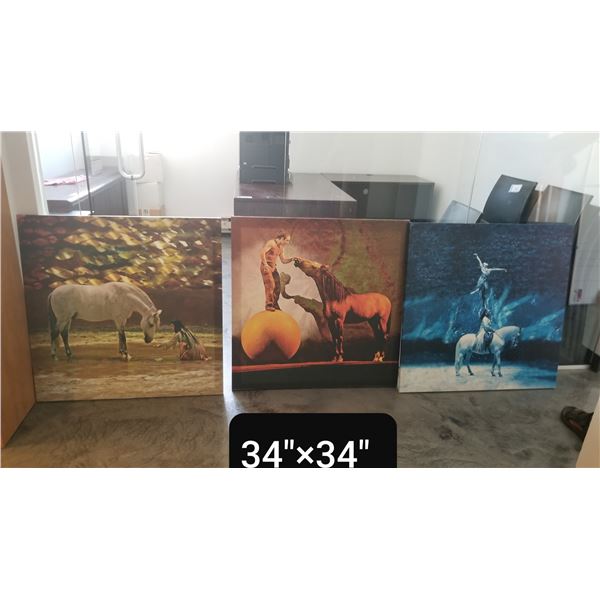 LOT DE 5 IMPRIMÉS SUR TOILE 34" X 34"