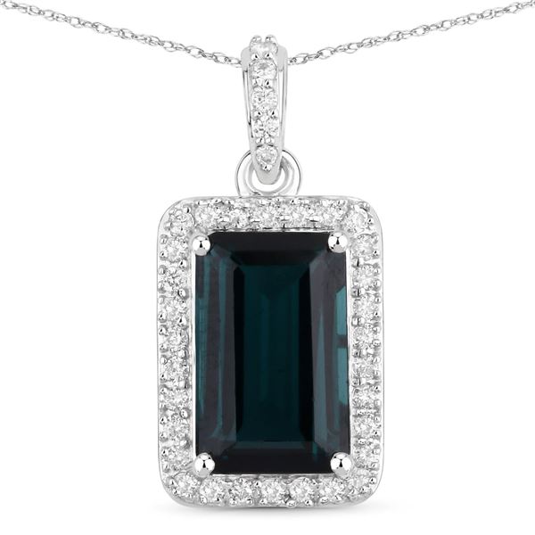 Gem Tourmaline and Diamond Pendant