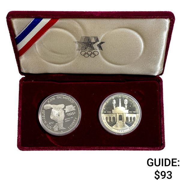 1983-1984 2 Coins U.S. Silver Dollars