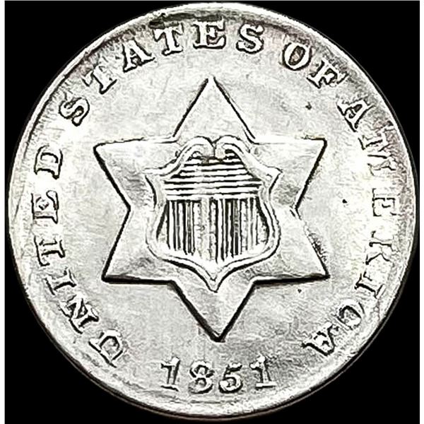 1851 Silver Three-Cent Piece UNCIRCULATED