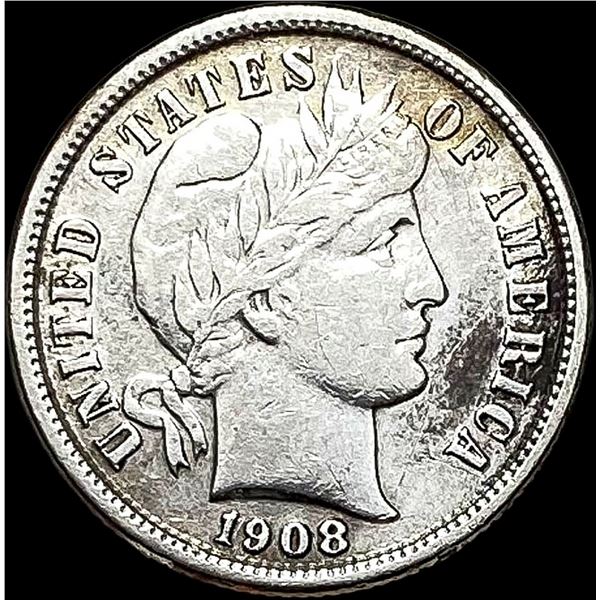 1908-S Silver Barber Dime NEARLY UNCIRCULATED