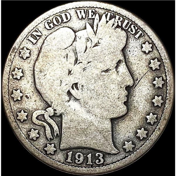 1913 Silver Barber Half Dollar NICELY  CIRCULATED