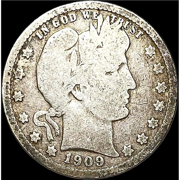 1909-O Silver Barber Quarter NICELY  CIRCULATED