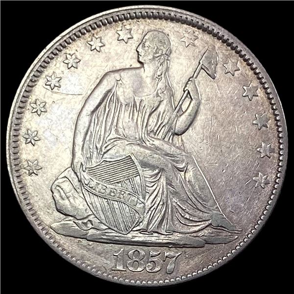 1857 Seated Liberty Half Dollar NEARLY  UNCIRCULATED