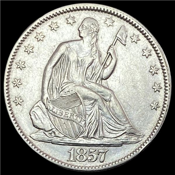 1857 Seated Liberty Half Dollar NEARLY  UNCIRCULATED