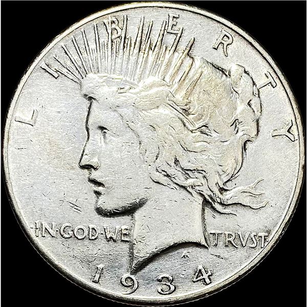 1934-S Peace Silver Dollar ABOUT UNCIRCULATED