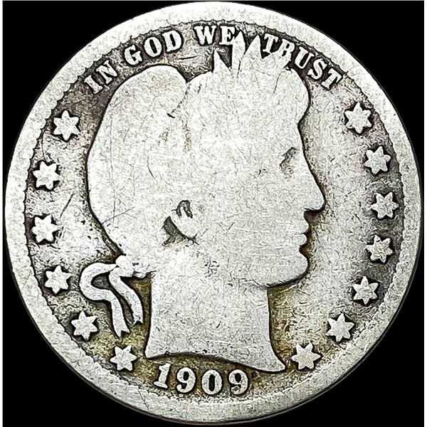 1909-O Silver Barber Quarter NICELY  CIRCULATED