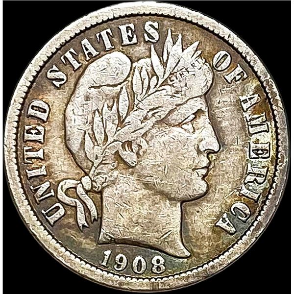1908 Silver Barber Dime NEARLY UNCIRCULATED