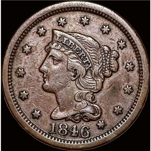 1846 Sm. Date Braided Hair Large Cent NEARLY  UNCIRCULATED