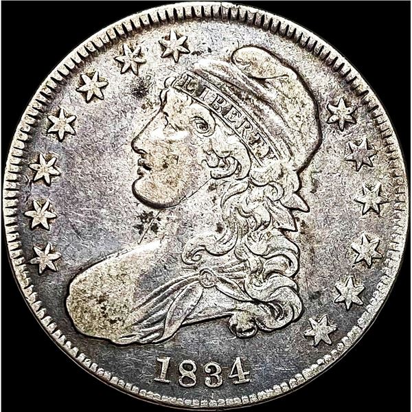 1834 Capped Bust Half Dollar NEARLY  UNCIRCULATED