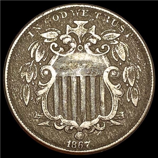 1867 Shield Nickel LIGHTLY CIRCULATED
