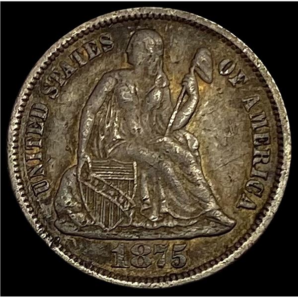 1875 Seated Liberty Dime NEARLY UNCIRCULATED