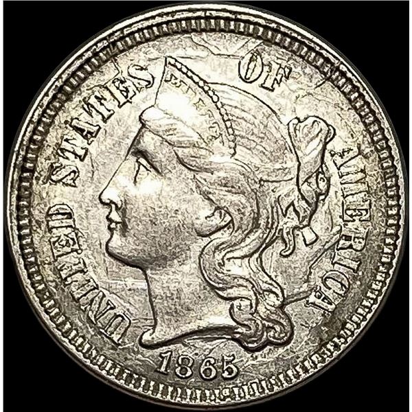 1865 Nickel Three-Cent Piece CHOICE AU