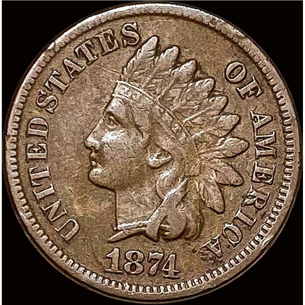 1874 Indian Head Cent NICELY CIRCULATED